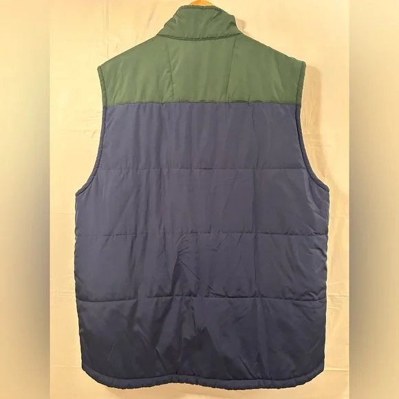 Izod Color Block Puffer Vest Blue/Green Sz Lg - Picture 7 of 7